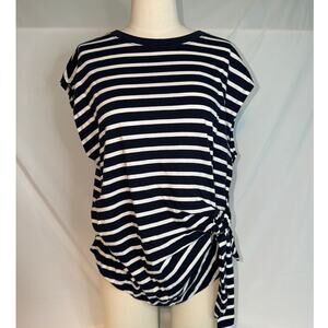 NWT Old Navy EveryWear Side-Tie Top in the Navy Stripe Size XL